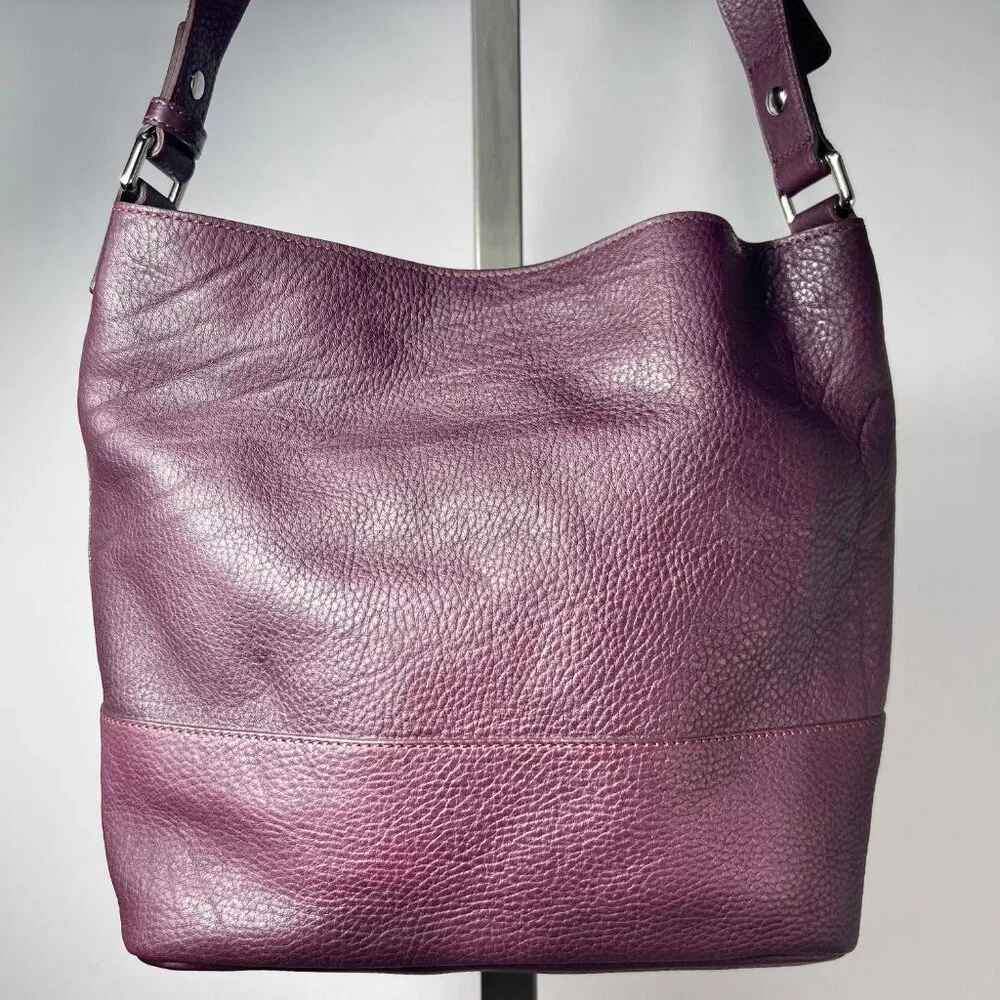 Shinola Plum Leather Crossbody Bag